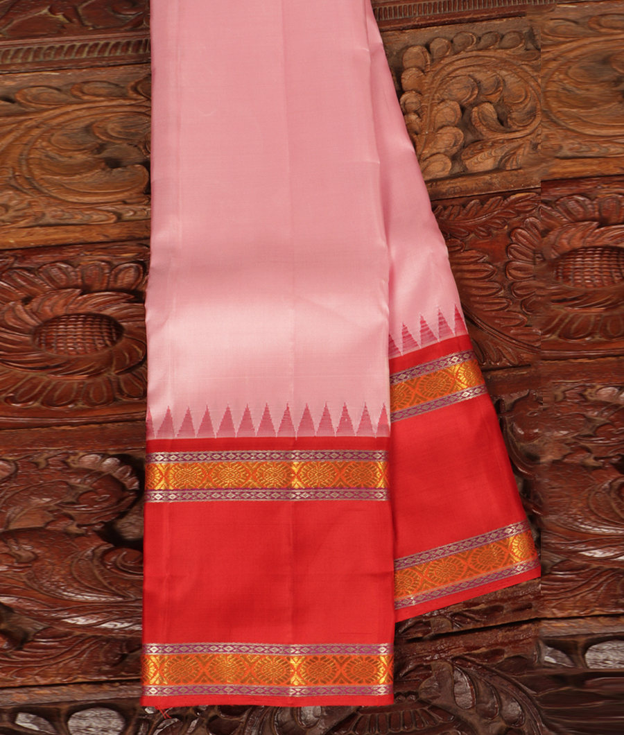 Candy Pink Handwoven Kanjivaram Silk Saree T341468-image