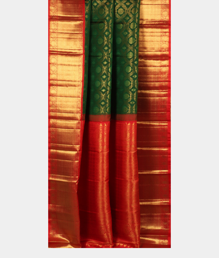 Green Handwoven Kanjivaram Silk Saree T2869492