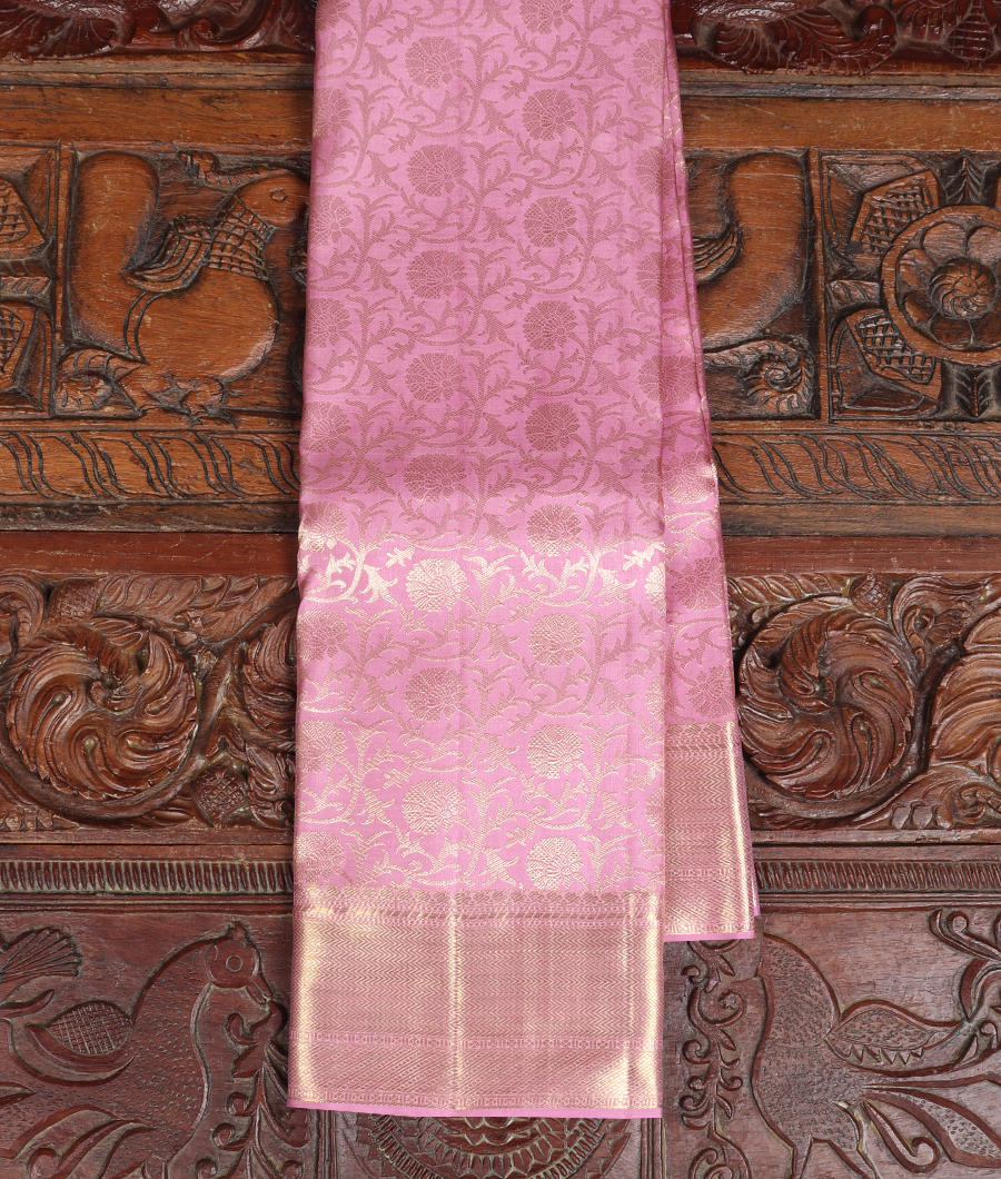 Light Lavender Handwoven Kanjivaram Silk Saree T304062-image