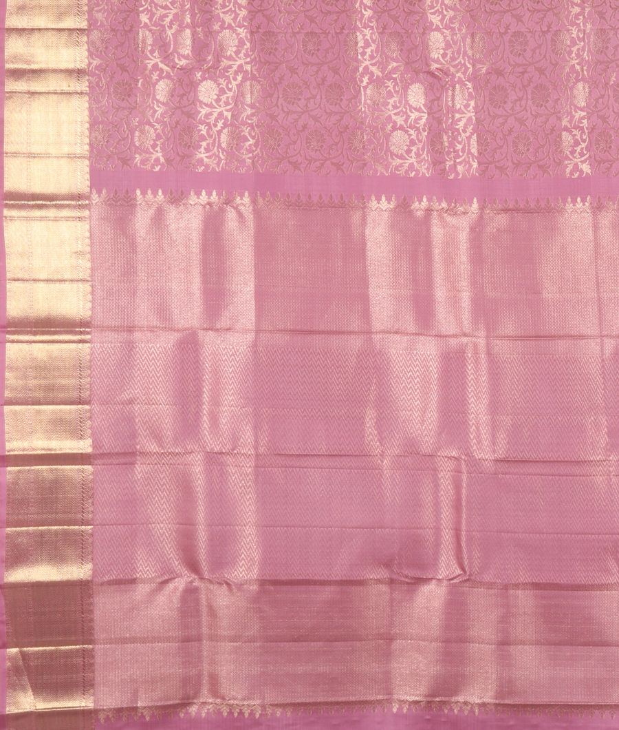 Light Lavender Handwoven Kanjivaram Silk Saree T3040624