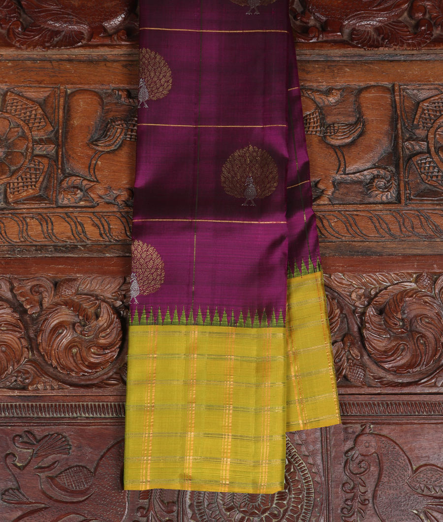 Purple Handwoven Kanjivaram Silk Saree T334859-image