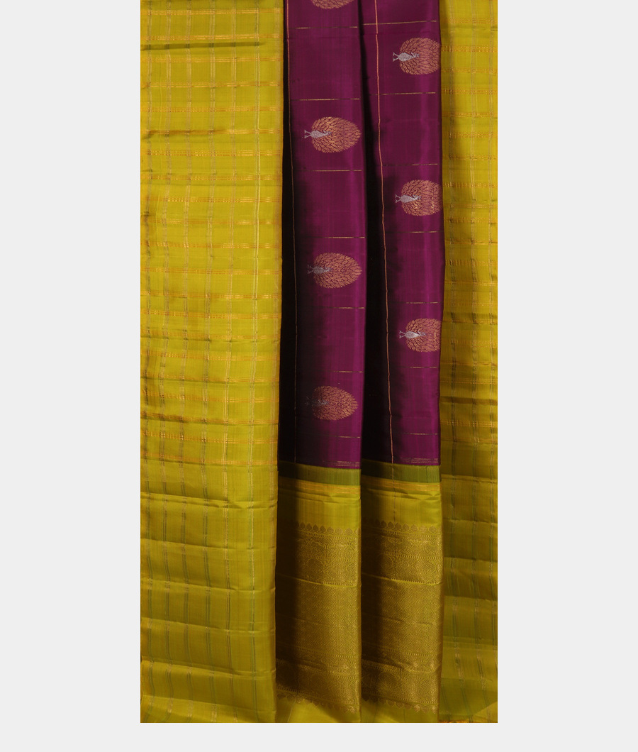 Purple Handwoven Kanjivaram Silk Saree T3348592