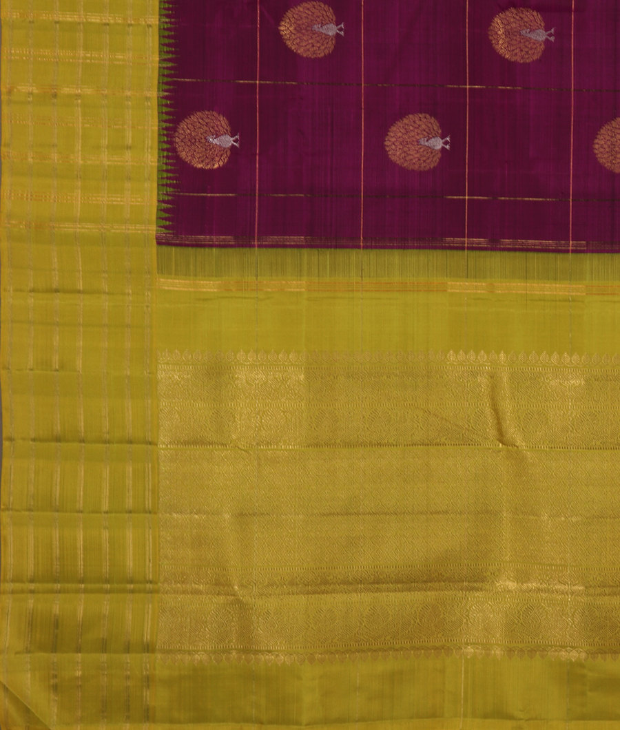 Purple Handwoven Kanjivaram Silk Saree T3348594