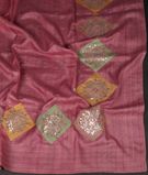 Pink Tussar Embroidery Saree T3356453