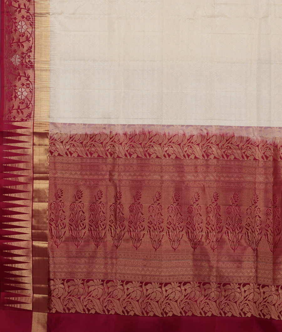 Off-White Soft Silk Saree T3370114