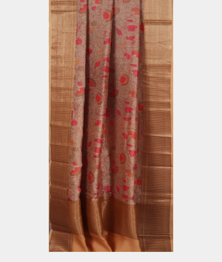 Light Grey Soft printed Cotton Saree T3356272