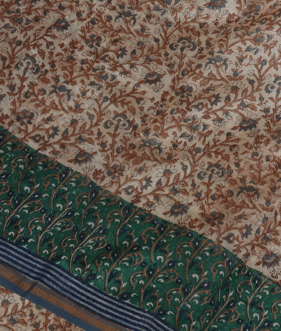 Beige Soft printed Cotton Saree T335582-image