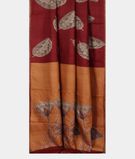 Maroon and Mustard Yellow Tussar Embroidery Saree T3274322