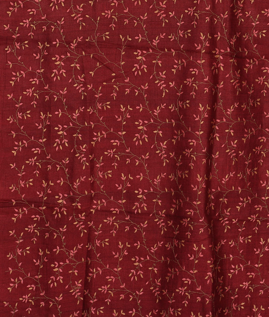 maroon-and-mustard-yellow-tussar-embroidery-saree-t327432-t327432-c