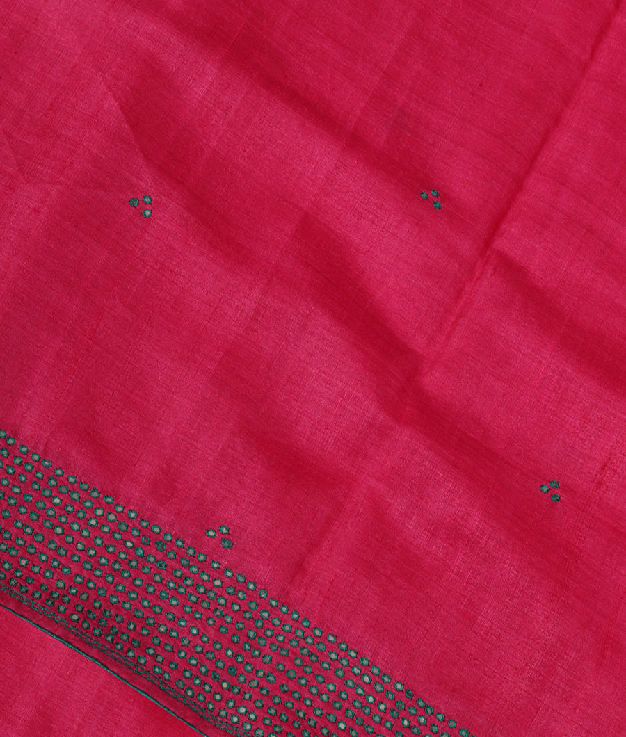 Pink Tussar Embroidery Saree T295238-image