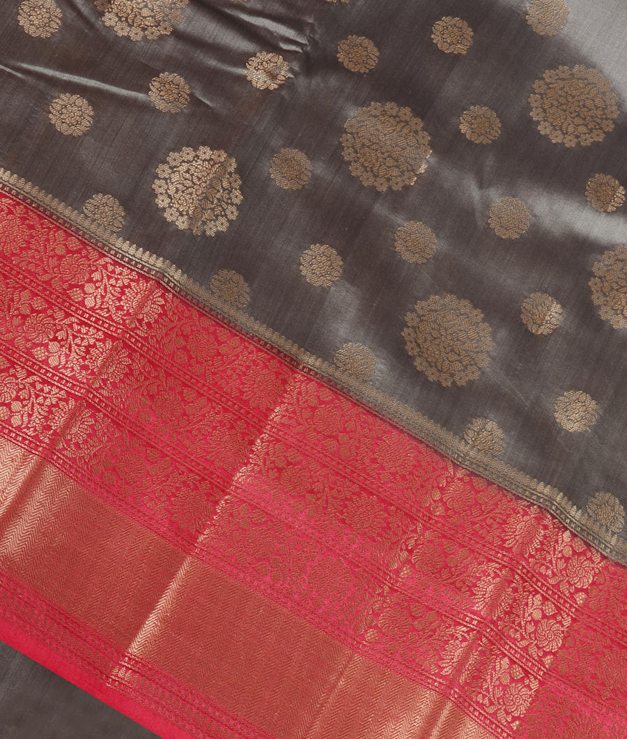 Grey Chaniya Silk Saree T341233-image
