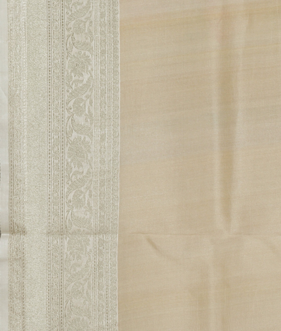 Beige Banaras Kathan Silk Saree T3415143