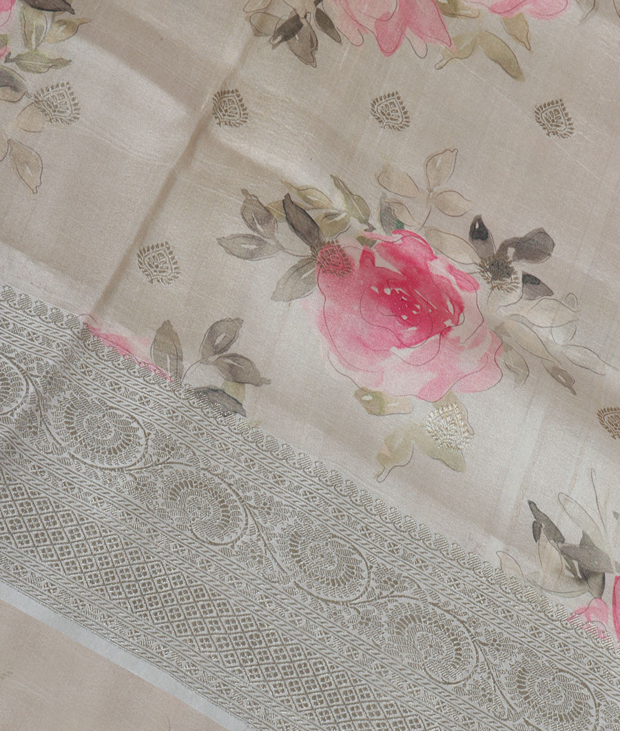 Grey Banaras Kathan Silk Saree T341521-image