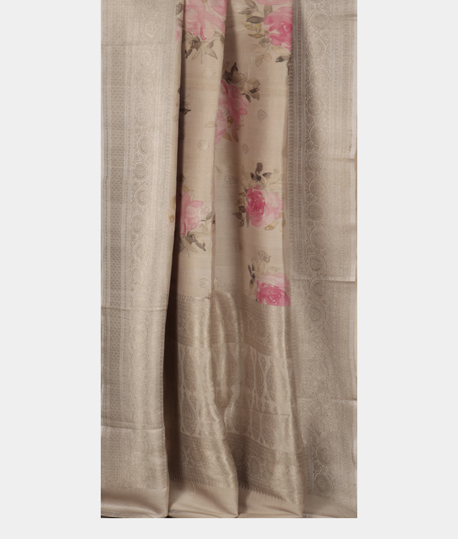 Grey Banaras Kathan Silk Saree T3415212