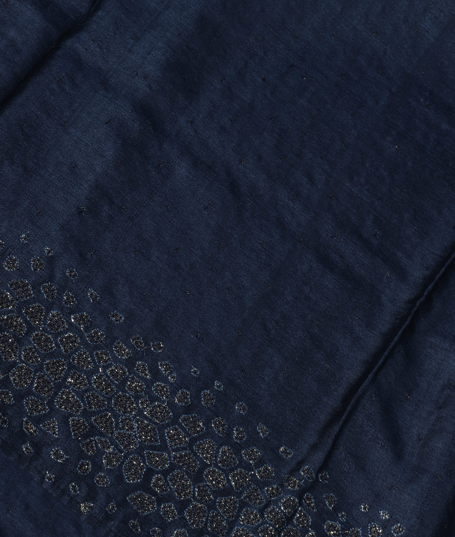 Blue Tussar Embroidery Saree T340995-image