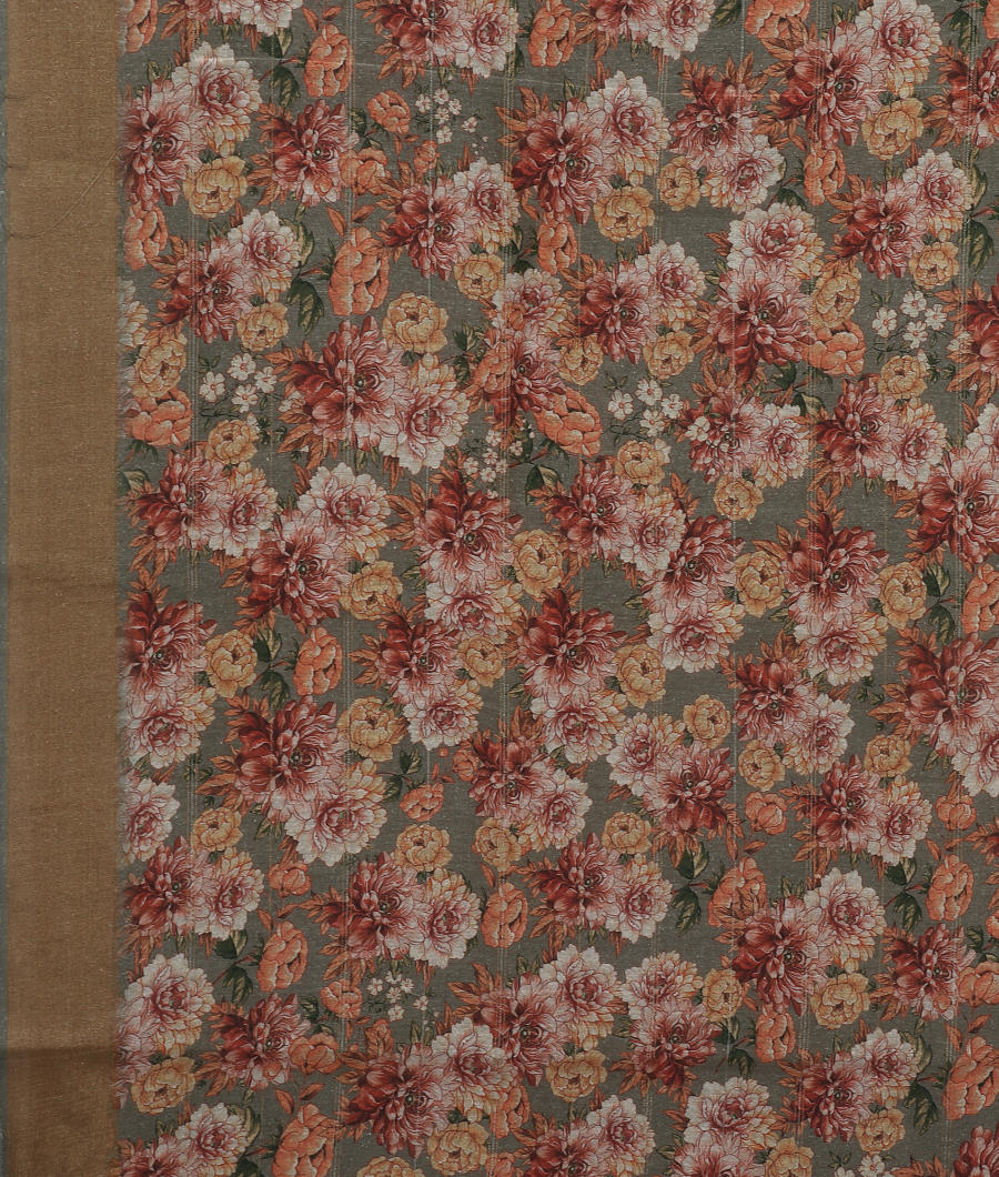 Green Tussar Printed Saree T3404613