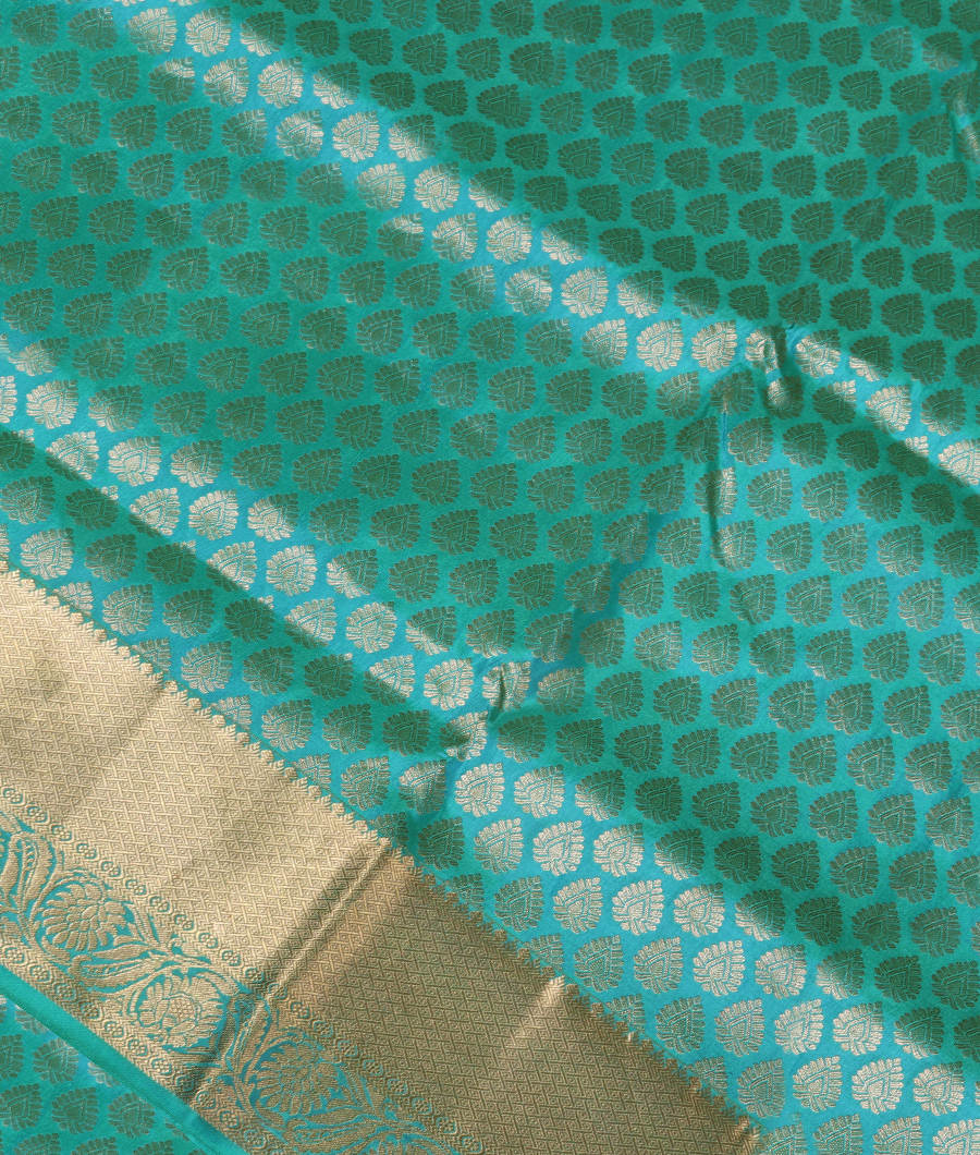 Bluish Green Soft Silk Saree T312055-image