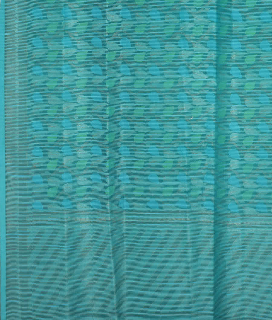 Blue Woven Organza Saree T3413433