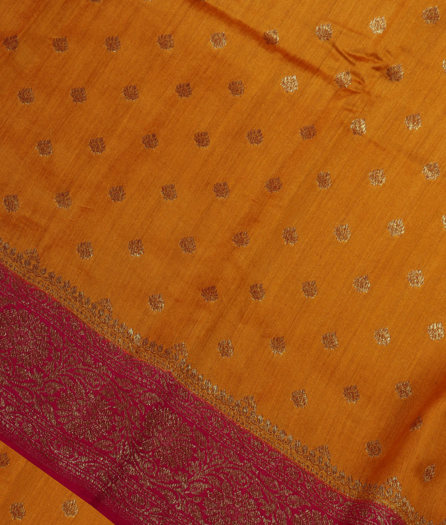 Yellow Banaras Tussar Saree T339939-image