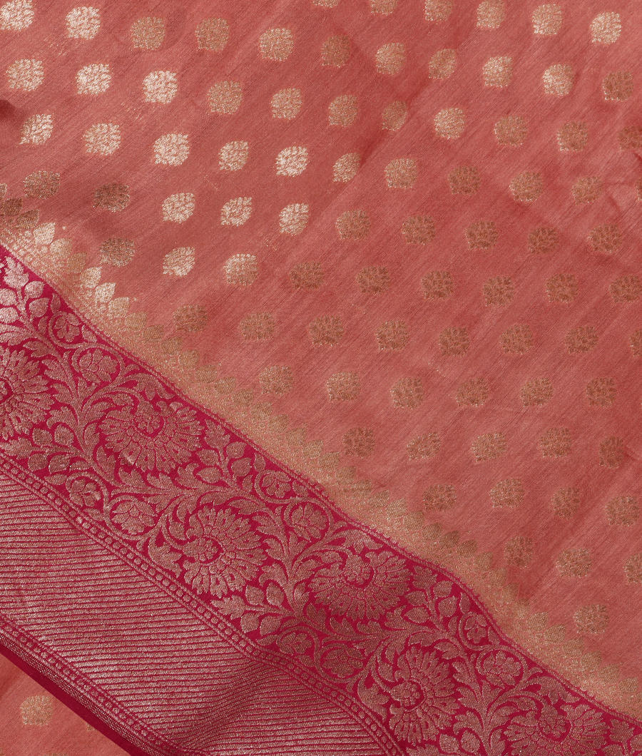 Peach Banaras Tussar Saree T339942-image
