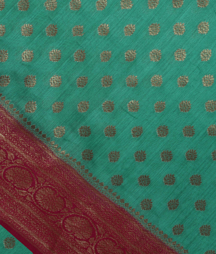 Green Banaras Tussar Saree T339976-image