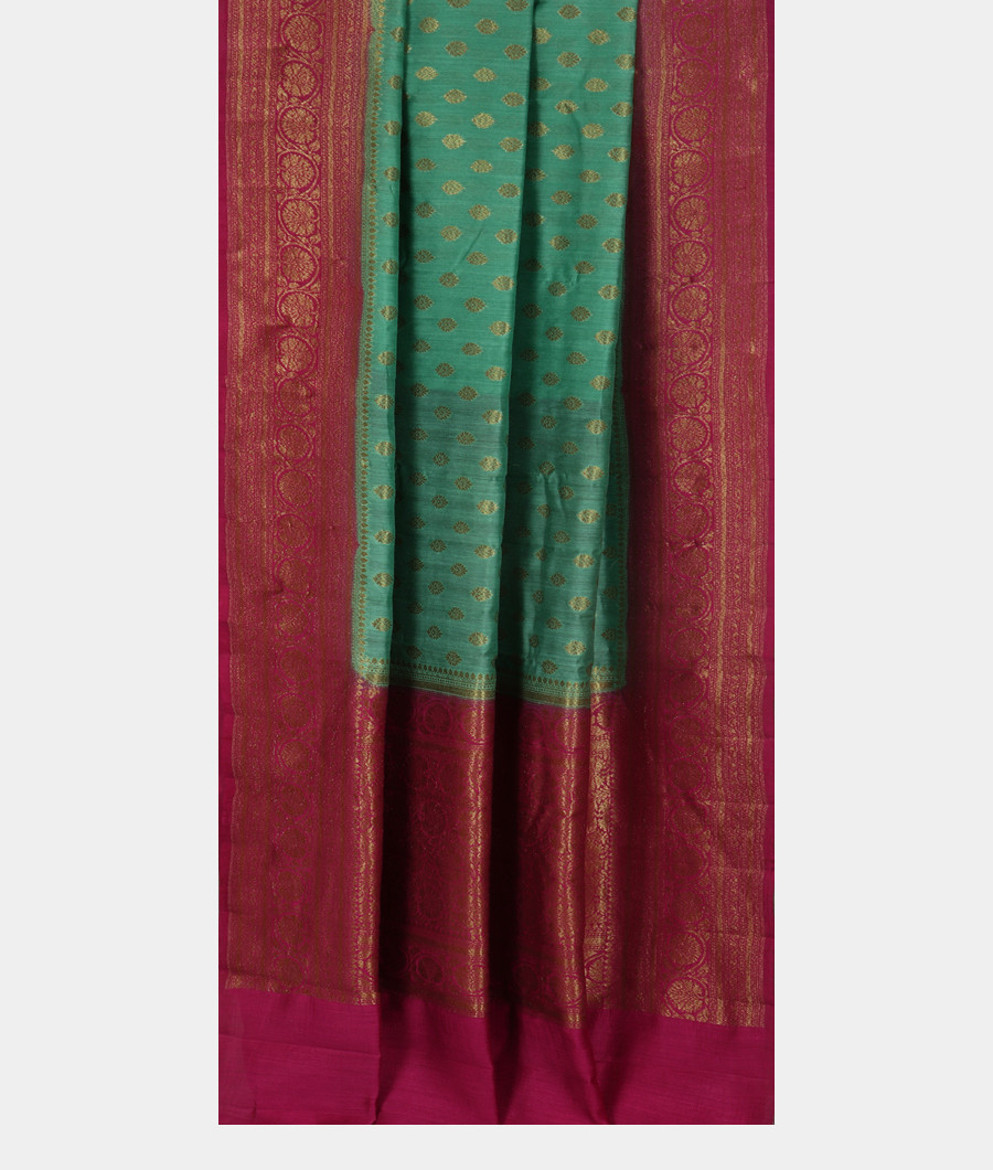 Green Banaras Tussar Saree T3399762