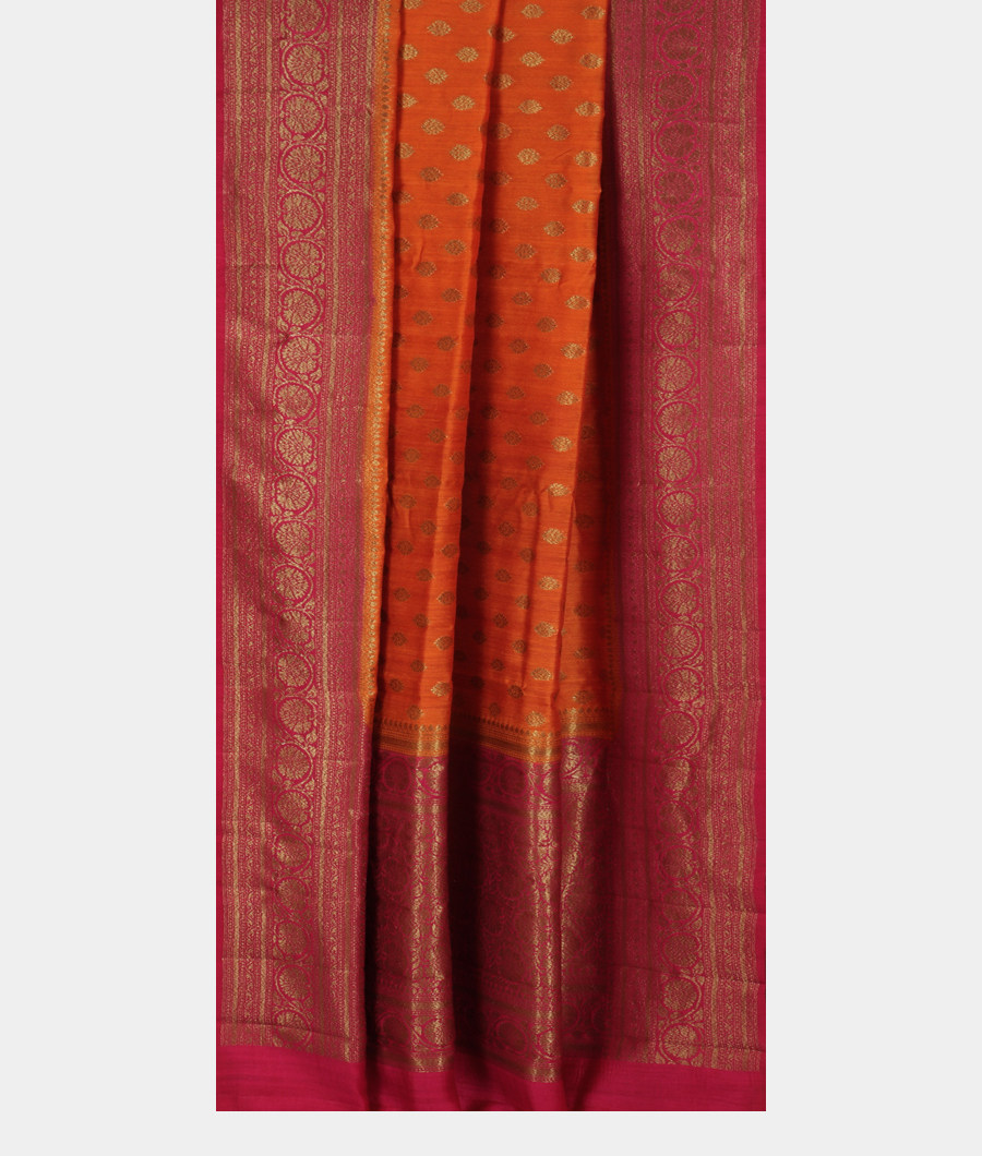 Orange Banaras Tussar Saree T3399942