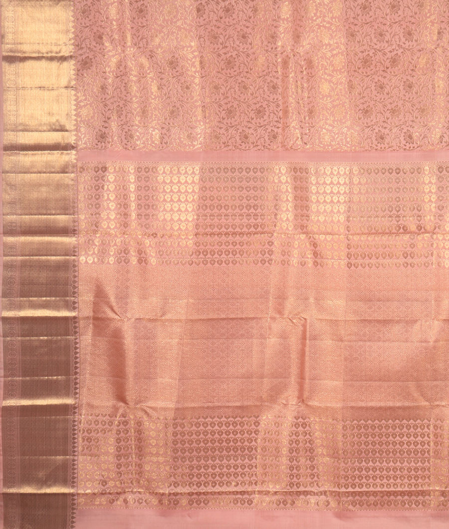 Baby Pink Handwoven Kanjivaram Silk Saree T3079494