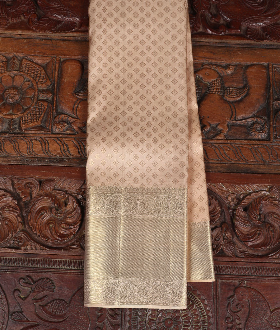 Cream Handwoven Kanjivaram Silk Saree T332380-image