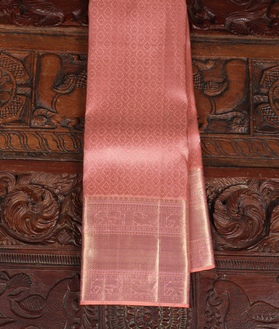 Peach Handwoven Kanjivaram Silk Saree T325256-image