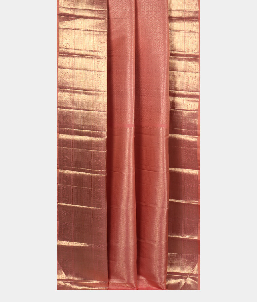 Peach Handwoven Kanjivaram Silk Saree T3252562
