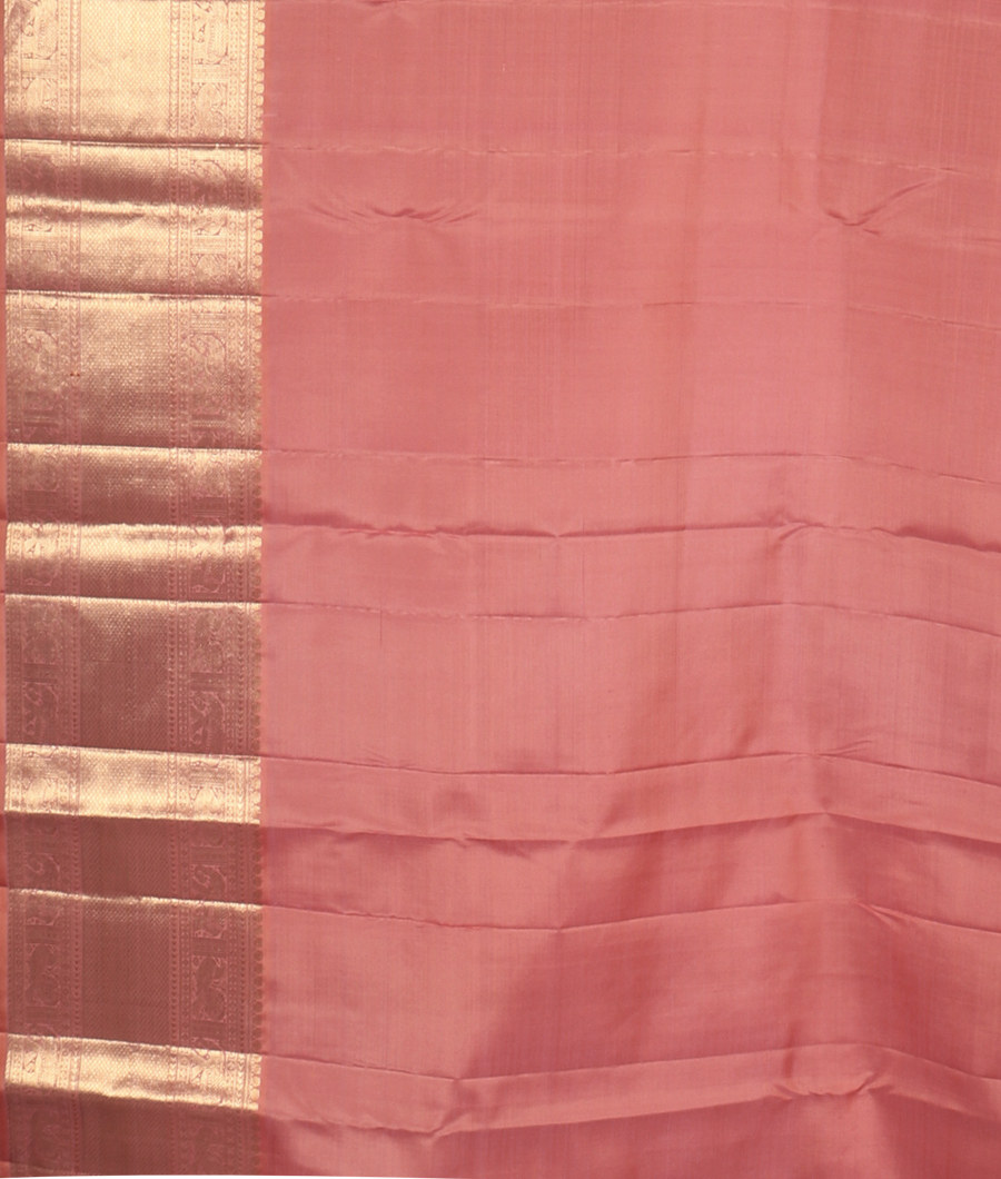 Peach Handwoven Kanjivaram Silk Saree T3252563