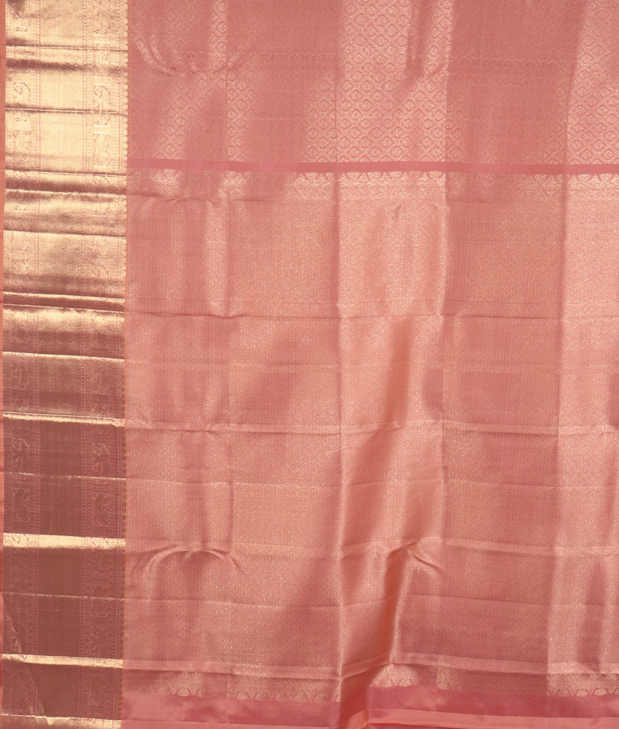 Peach Handwoven Kanjivaram Silk Saree T3252564