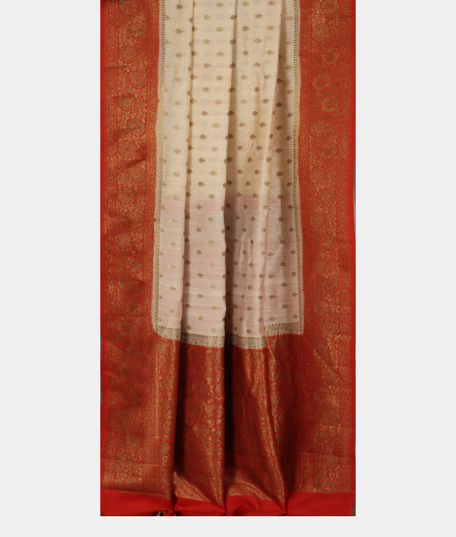 Off-White Banaras Tussar Saree T3399512