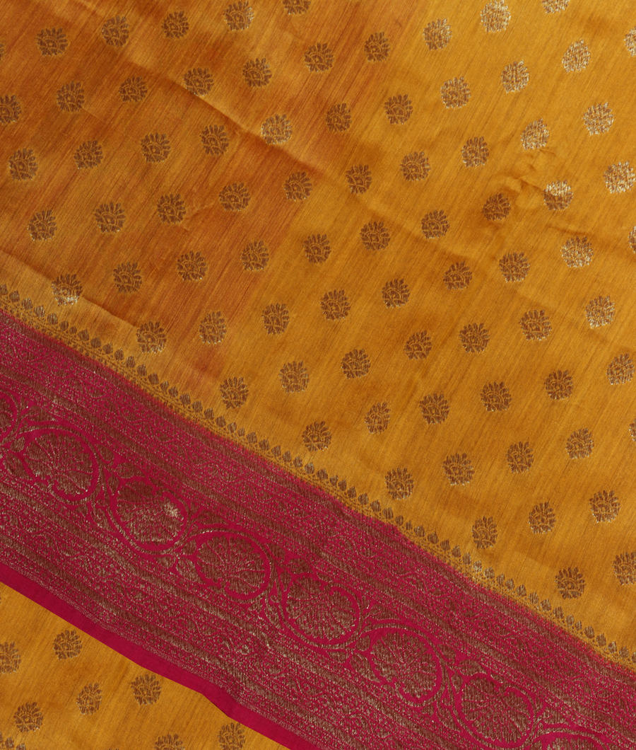 Yellow Banaras Tussar Saree T339975-image