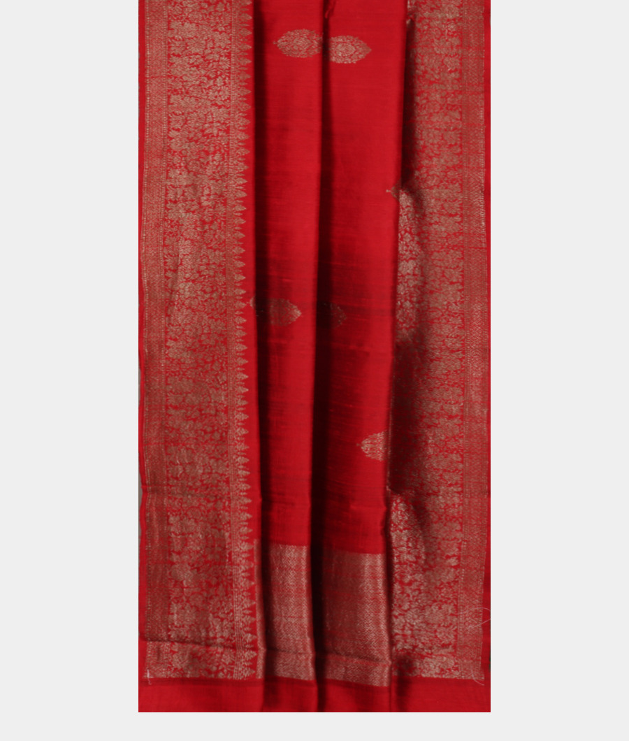 Red Banaras Tussar Saree T3303812