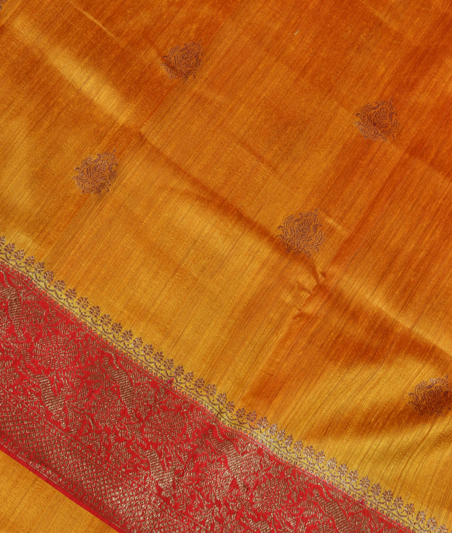 Yellow Banaras Tussar Saree T342921-image