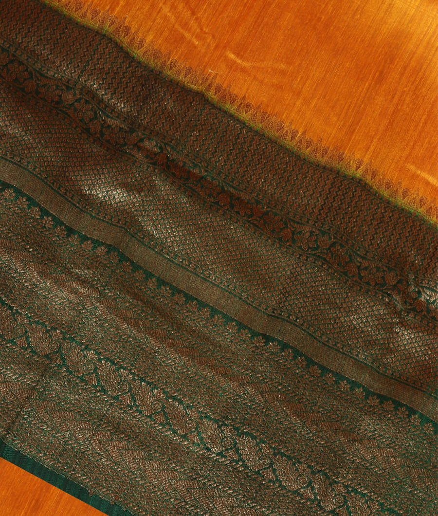 Yellow Banaras Tussar Saree T342889-image
