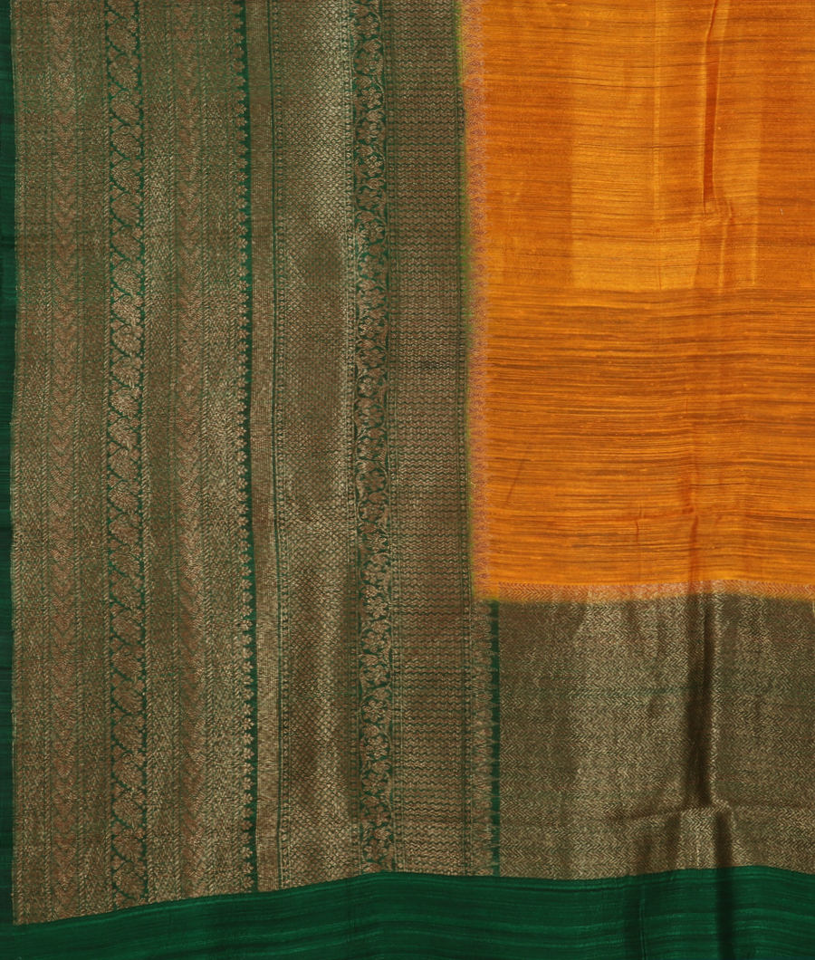 Yellow Banaras Tussar Saree T3428894