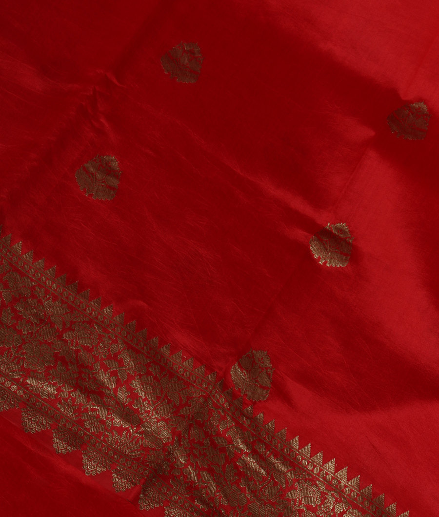 Red Banaras Silk Saree T339273-image