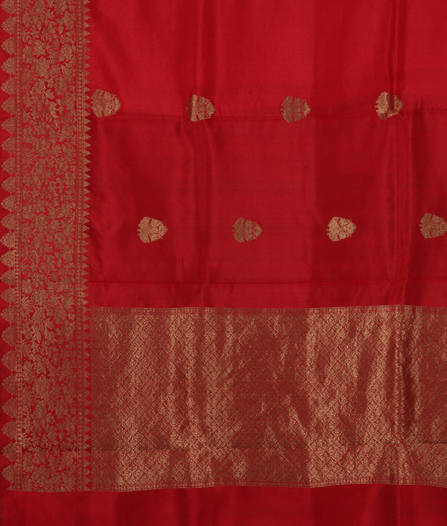 Red Banaras Silk Saree T3392734