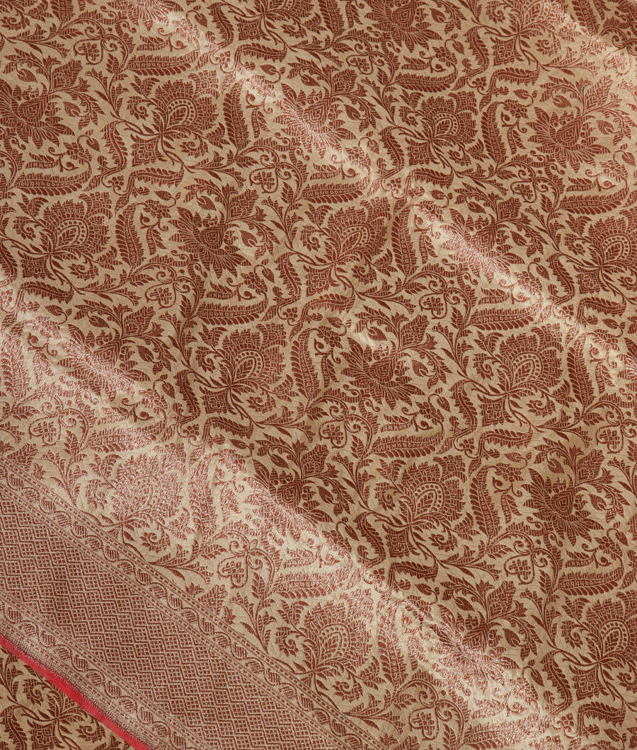Beige Banaras Silk Saree T335784-image