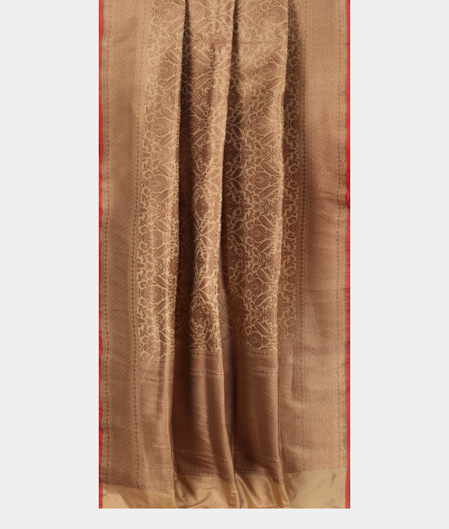 Beige Banaras Silk Saree T3357842