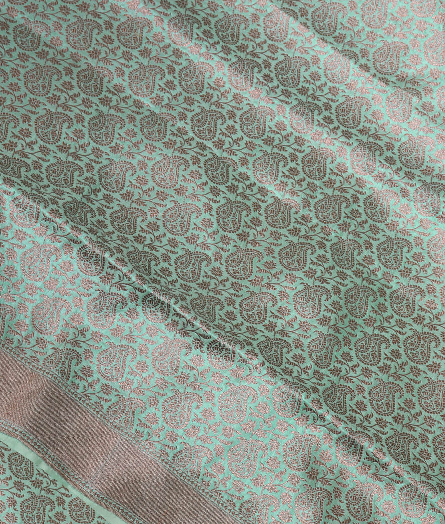 Light Mint Green Banaras Silk Saree T335796-image