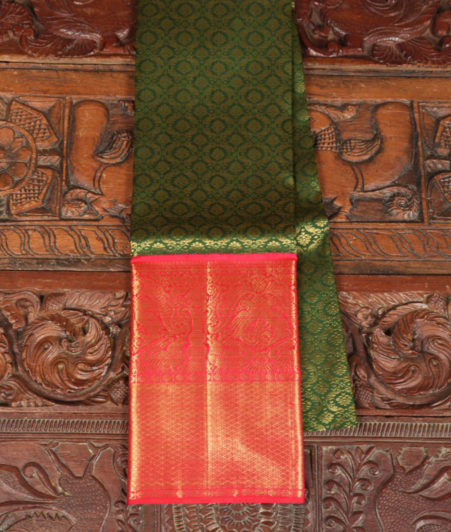 Green Handwoven Kanjivaram Silk Pavadai T317896-image