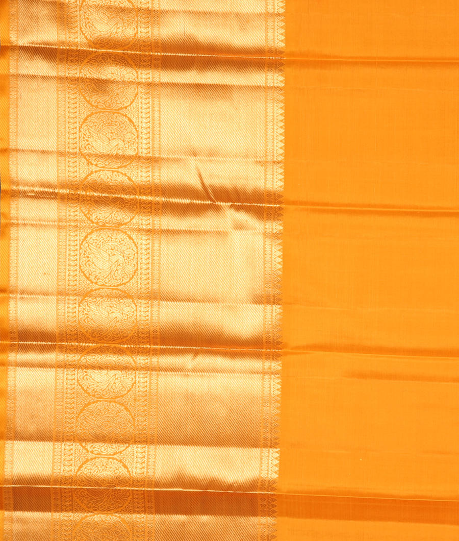 Orange Handwoven Kanjivaram Silk Pavadai T3179052