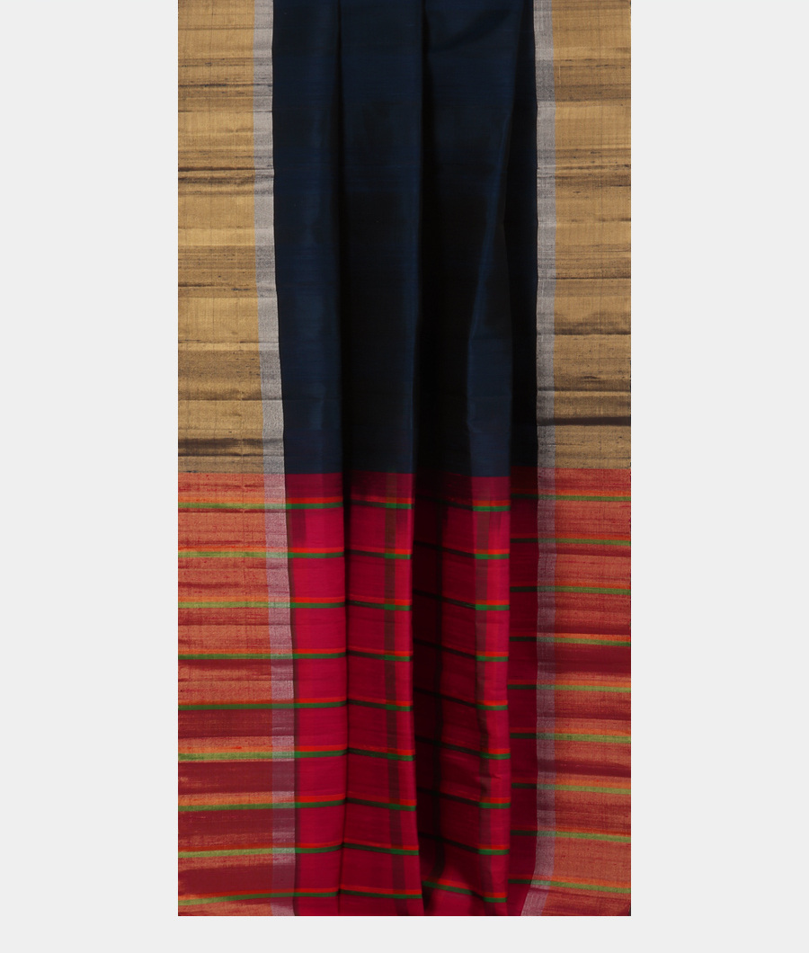 Midnight Blue Soft Silk Saree T3373372
