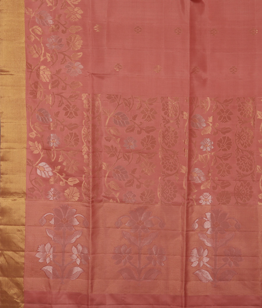 Salmon Pink Soft Silk Saree T3422804