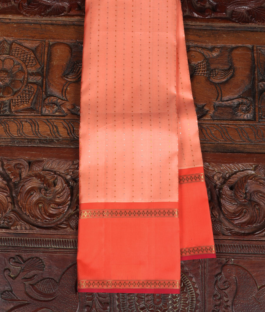 Peach Handwoven Kanjivaram Silk Saree T339505-image