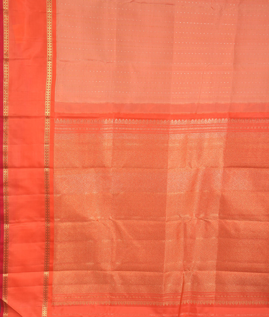 Peach Handwoven Kanjivaram Silk Saree T3395054